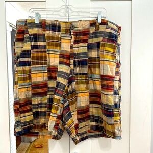 Men’s Izod Madras Patches 100% Cotton Shorts Size 38